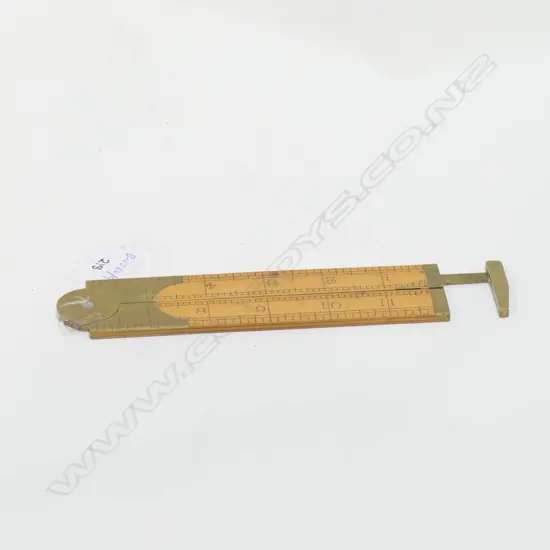 E PRESTON+ SONS 12 INCH BOXWOOD RULE WITH BRASS CALLIPER