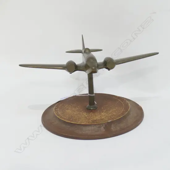 TRENCH ART WWII PLANE ON STAND 250MM W