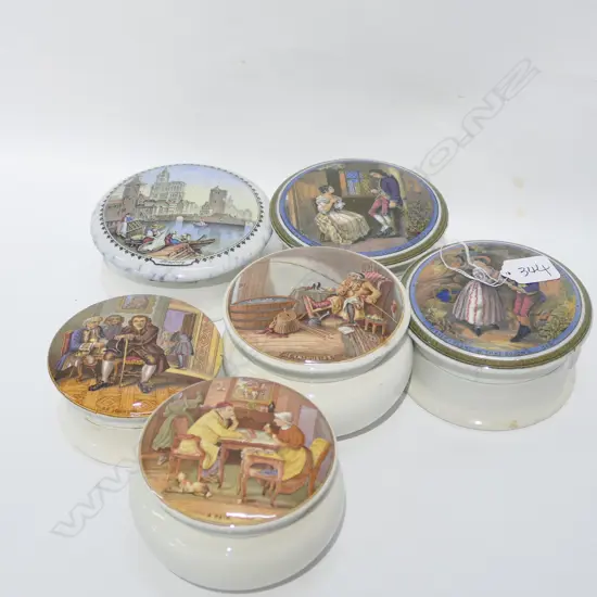 6 VICT PASTE POTS + LIDS