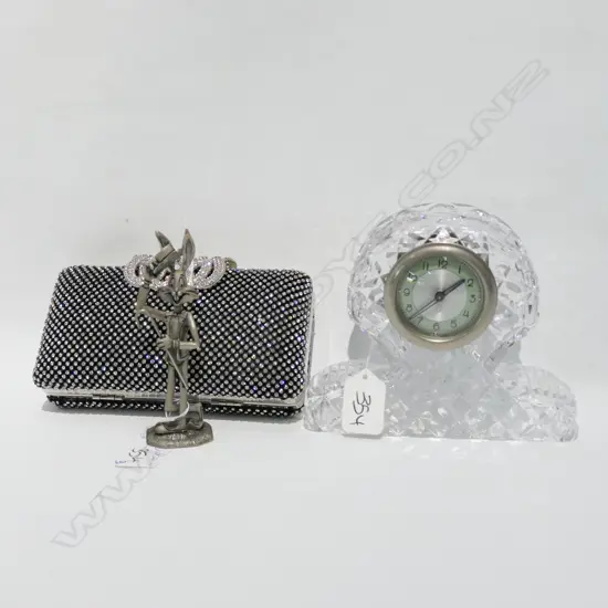 CRYSTAL CLOCK & SMALL BUGS BUNNY & EVENING BAG