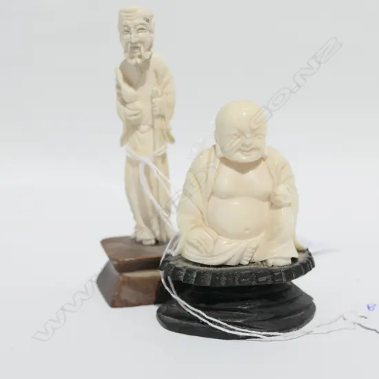 SMALL IVORY BUDDHA + SAGE FIGURE H80 MM