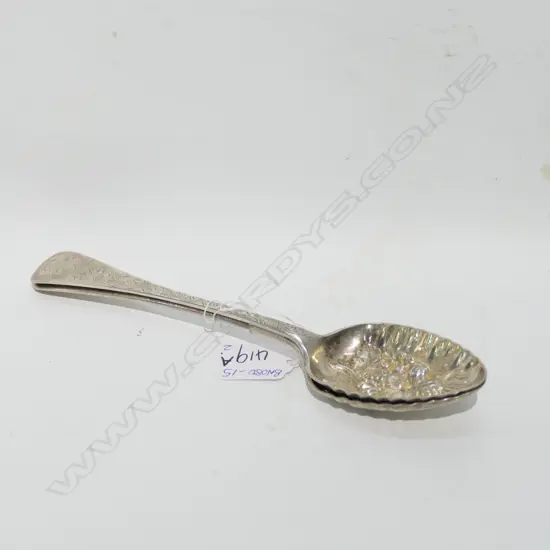 Pair of silver plate berry spoons