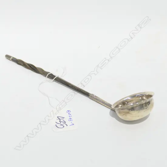 SMALL STERLING HORN HANDLED TODDY LADLE LONDON 1809