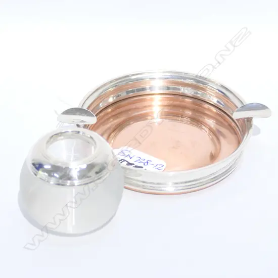 2 SILVER MOUNTED PCES; GLASS MATCH STRIKER +...