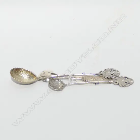 2 x .800 and 1 x .900 Eastern silver spoons 