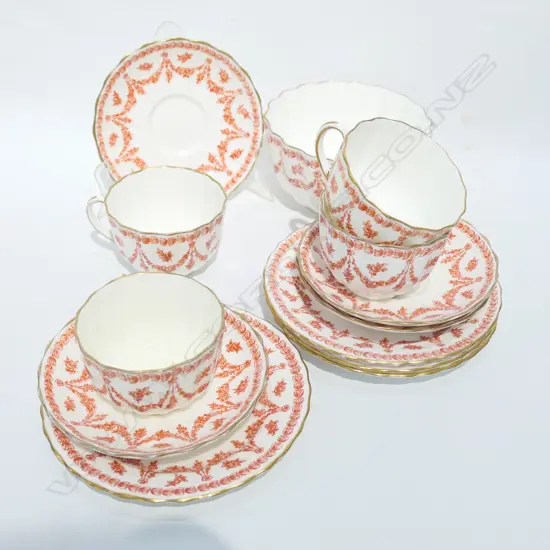 4 ROYAL DOULTON TRIOS AND SUGARBOWL