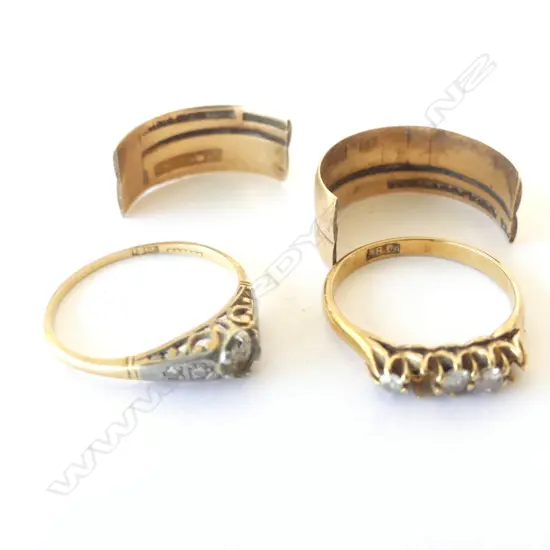 (ex#86) 3x18ct GOLD RINGS DAMAGED 8.4gm