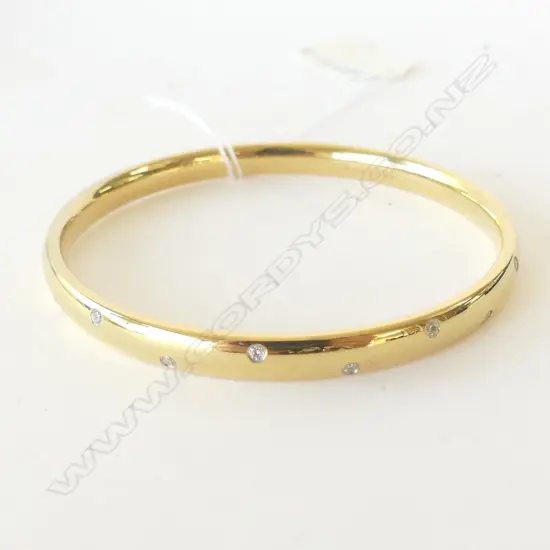 GOLD PLATED BANGLE SET WITH FAUX DIAMONDS