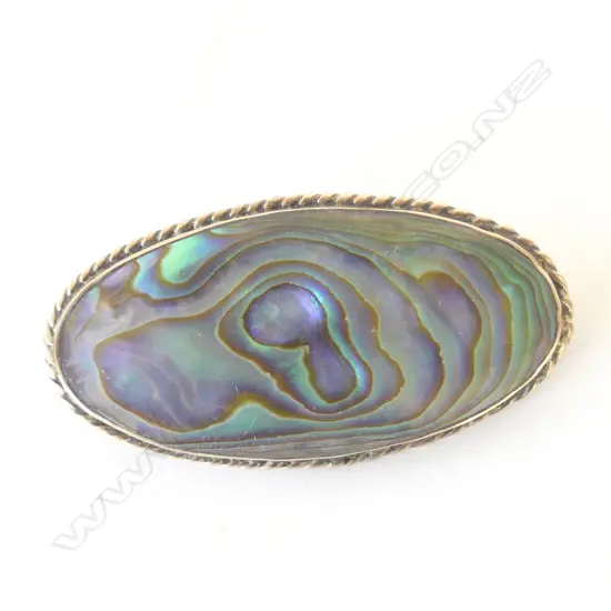 9CT ROSE GOLD PAUA BROOCH
