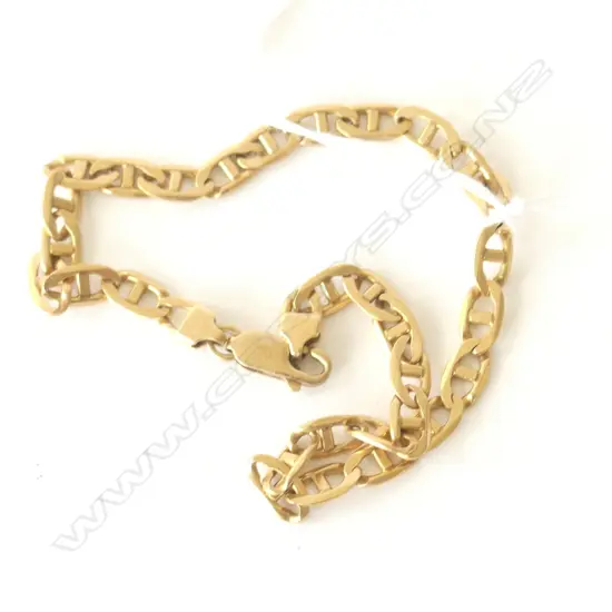 9CT ROSE GOLD FLAT CAPSTAN LINK BRACELET  7.9GMS