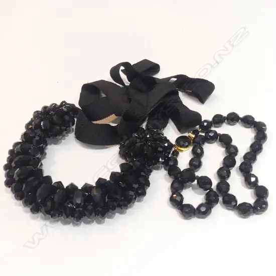 MEGAN PARK FANCY FRENCH JET NECKLACE