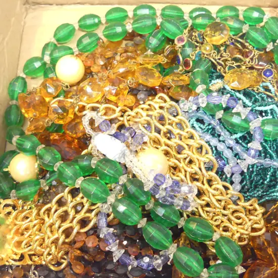 BOX LOT OF COSTUME JEWELLERY