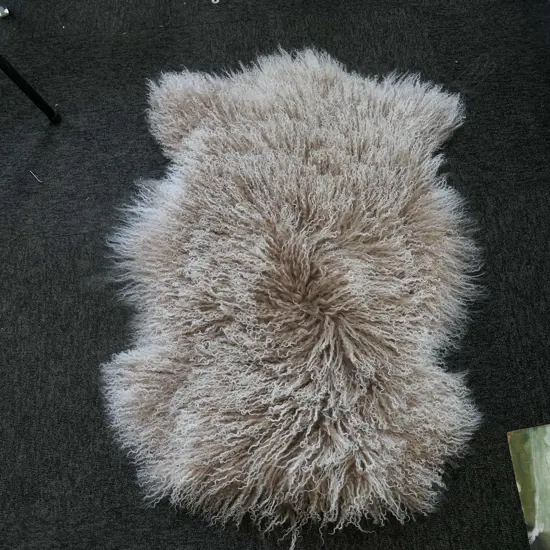 BEIGE / TAUPE TIBETAN LAMB HIDE APPROX 900MM L