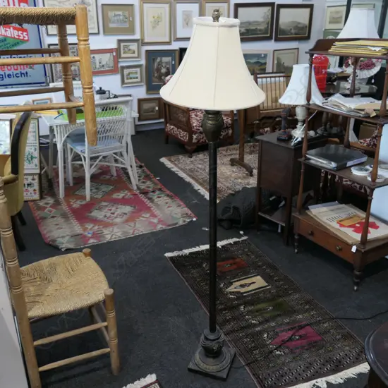 METAL STANDARD LAMP PATINA FINISHED 