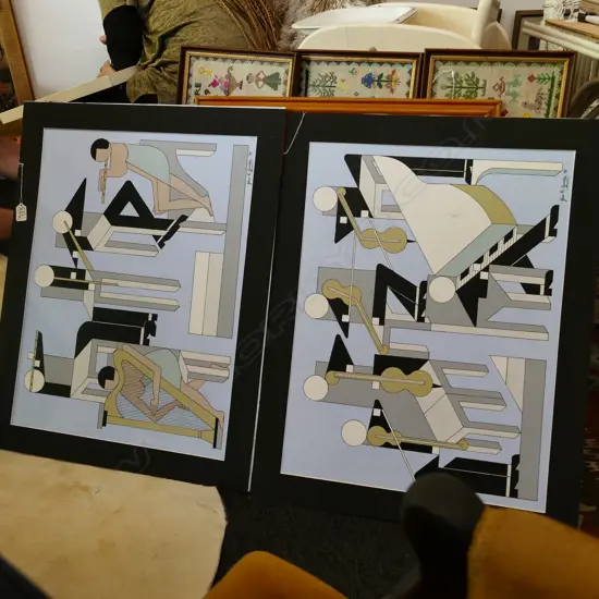 JOHN R GOODEY - TWO BAND SCENES - BOTH SGD AND DATED 98 - 455 X 600MM