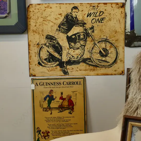 2 VINTAGE ADVERTISING PANELS