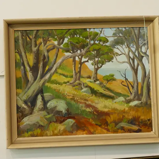 PEGGY SPICER COASTAL LANDSCAPE OIL  385 X 490MM