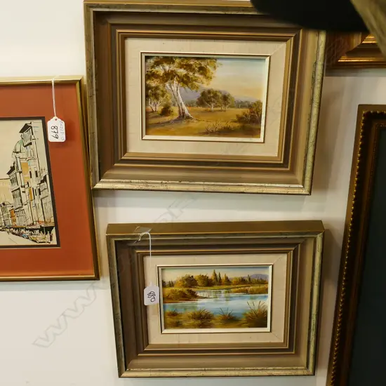 PAIR OF LANDSCAPE OILS ON BOARD BY B DORING