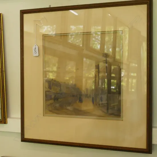 UNSIGNED W/COLOUR STREET SCENE 240 X 240 MM