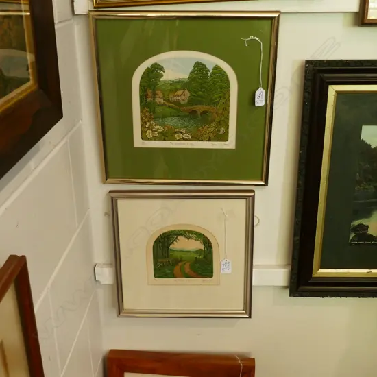 2 COLOUR ENGRAVINGS BY STEPHEN WHITTLE 200 X 210 MM