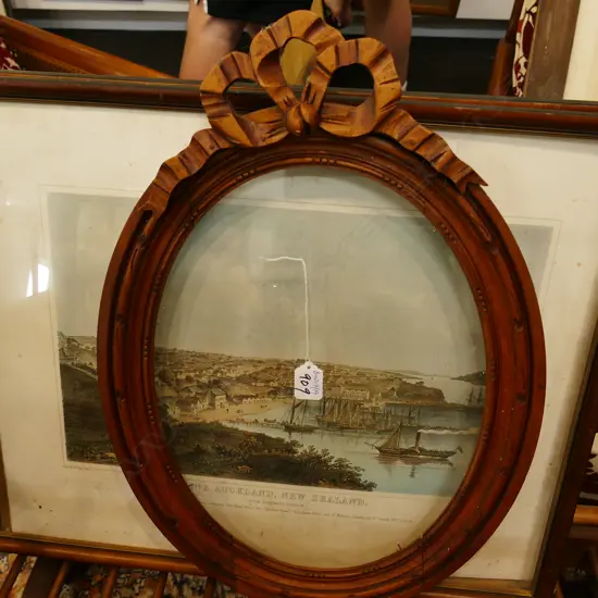 CARVED OVAL WOODEN FRAME H  540 MM