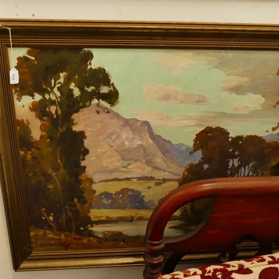 L SIMPSON OIL ON BOARD LANDSCAPE 710 X 600 MM