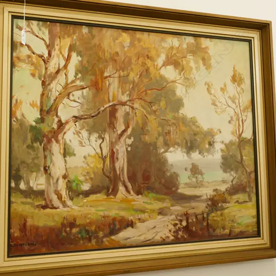 L SIMPSON OIL ON BOARD LANDSCAPE 710 X 600 MM