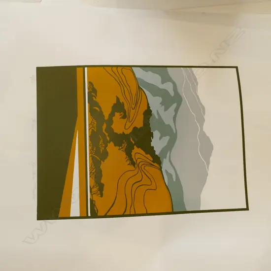 CYNTHIA TAYLOR SCREENPRINT 'HILLS' 14/45 H. 360 W. 260