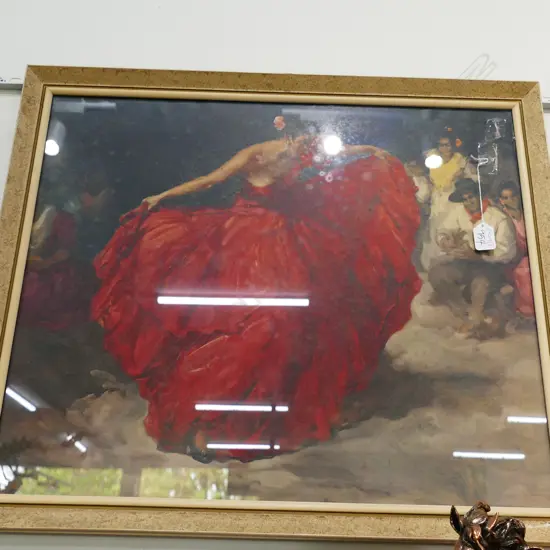 RETRO FLAMINGO DANCER PRINT