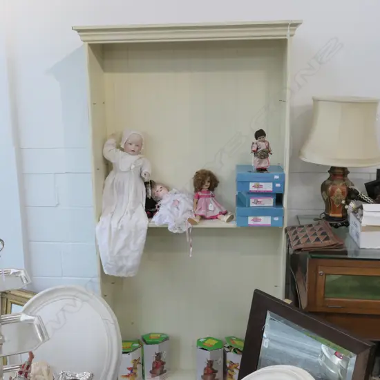 TALL CREAM FINISH MODERN BOOKSHELF WITH  1 ADJ. SHELF H.1900MM W. 980MM