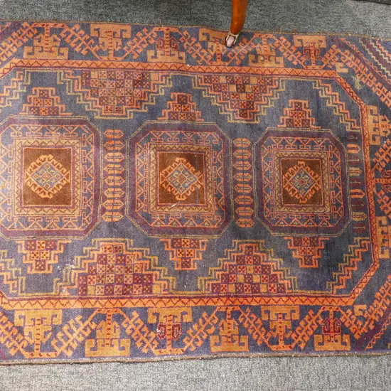 HAND KNOTTED BLUE SILK RUG 1230 X 890 MM 