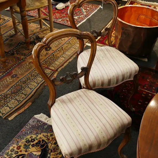 2 VICT BALLOON BACK CHAIRS