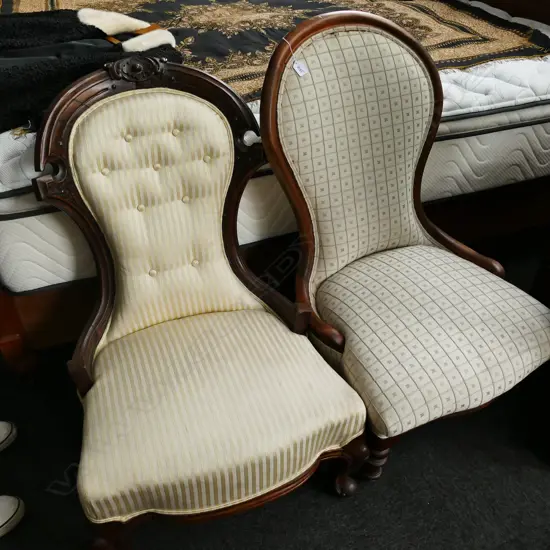2 VICTORIAN CHAIRS 600MM W