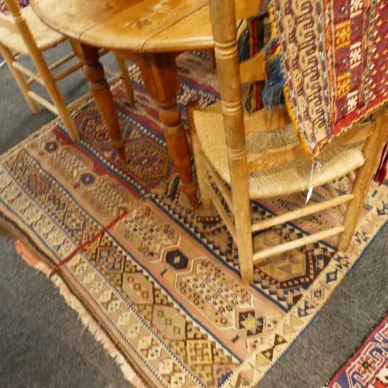 SEMI ANTIQUE UZBEKISTAN LARGE KELIM 2060 X 1500