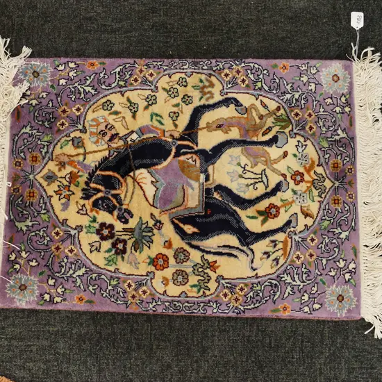 PAKISTAN HAND KNOTTED HUNTING DESIGN RUG