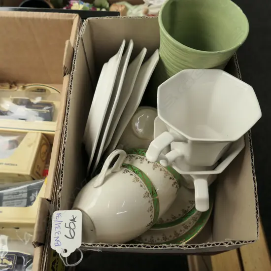 BOX LOT ASST. TRIOS, VASE