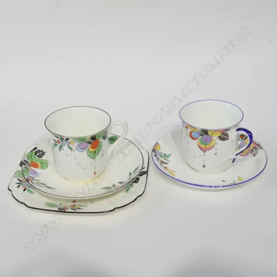 SHELLEY ART DECO TRIO & CUP AND SAUCER
