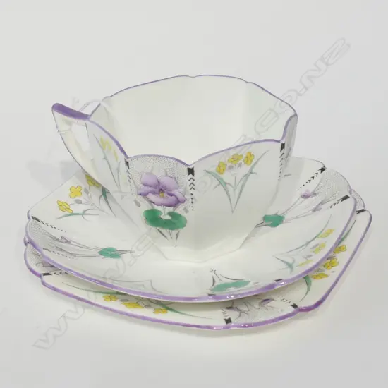 ART DECO SHELLEY LAVENDER TRIO