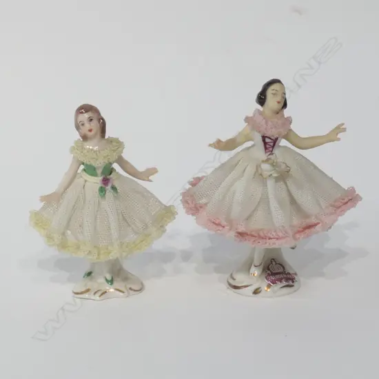 2 DRESDEN BALLERINA FIGURES 85MM H
