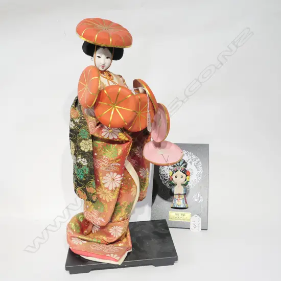ORIENTAL DOLL & FIGURED PANEL