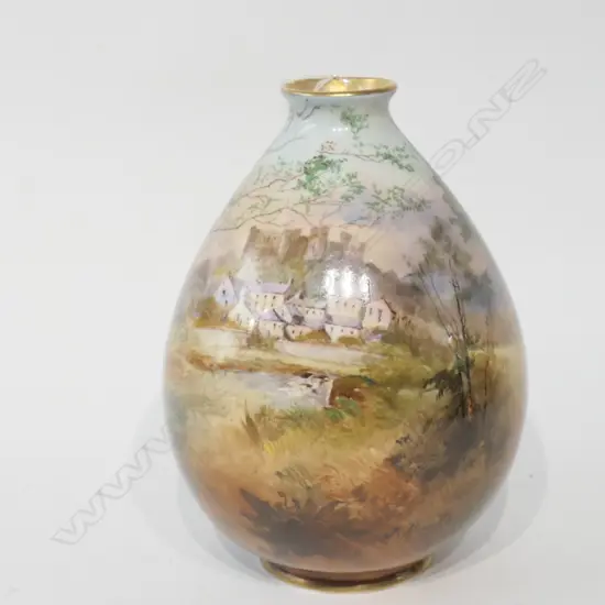 ROYAL DOULTON HAVERFORD WEST HAND PAINTED VASE H 160 MM