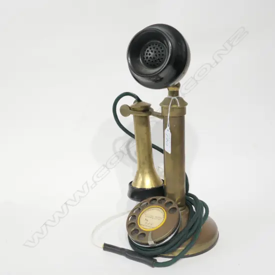 OLD BRASS CANDLESTICK TELEPHONE