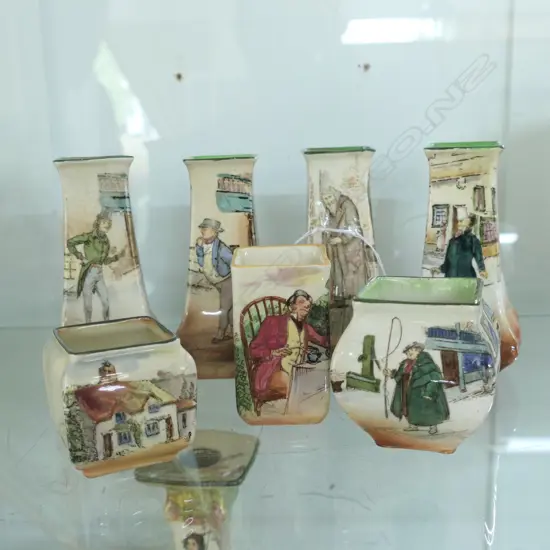 LOT OF 7 ROYAL DOULTON SERIES WARE VASES, LARGEST BEING. 110MM