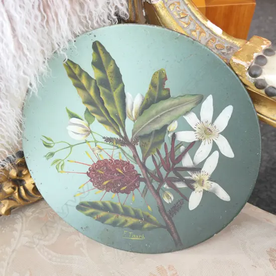 FRANCES TIZARD COLONIAL PAINTED TIN PLATE