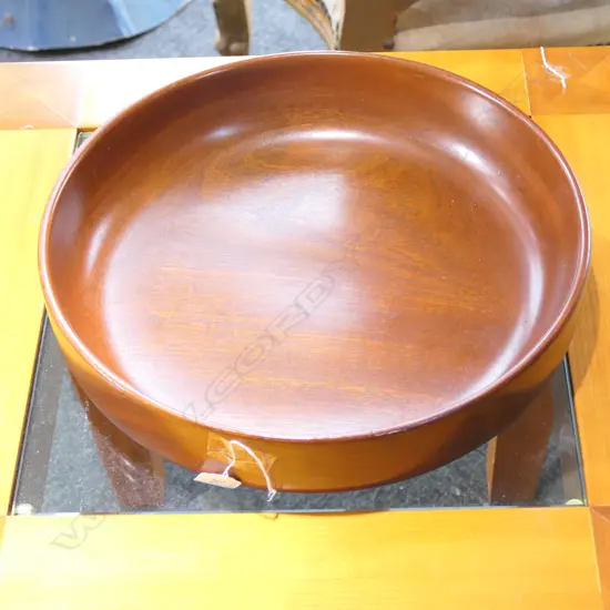 LGE NZ MADE MAHOGANY FRUIT BOWL 335MM DIAM