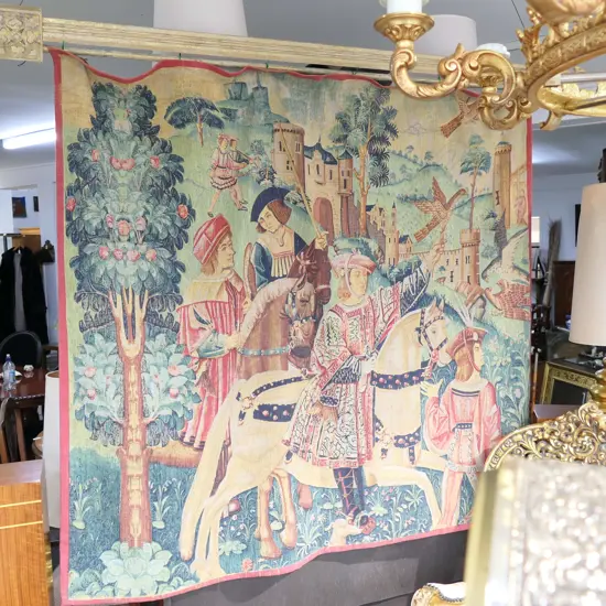 TAPESTRY - RENAISSANCE HAWKING SCENE