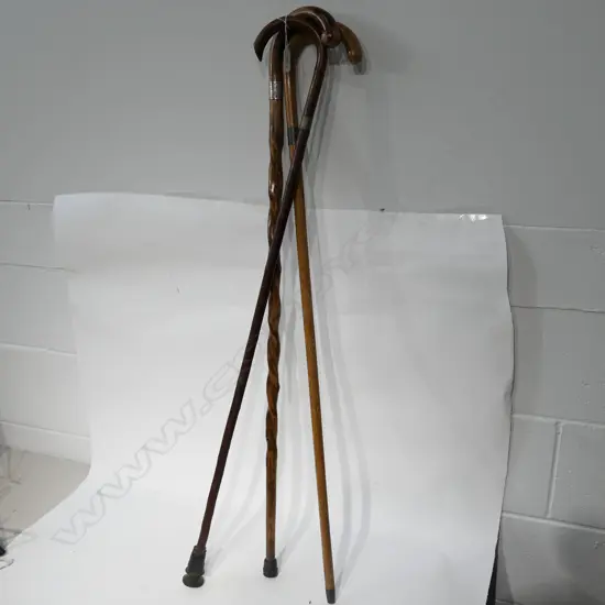 3 VINTAGE WALKING STICKS