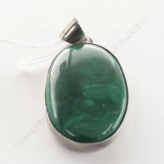 STERLING SILVER & MALACHITE PENDANT (G10360)