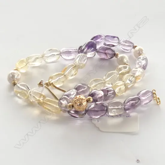 AMETHYST PEARL QUARTZ NECKLACE (G12655)