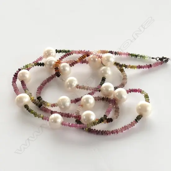 TOURMALINE & PEARL NECKLACE (G10892)